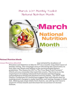 March 2017 Monthly Toolkit: National Nutrition Month