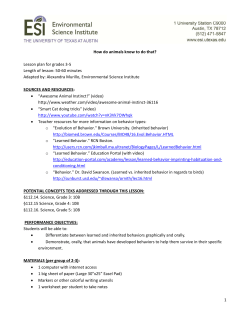 How Do Animals Know To Do That? - Environmental Science Institute