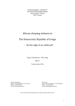 African sleeping sickness in The Democratic Republic of Congo