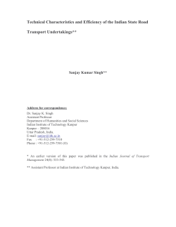 Technical Characteristics and Efficiency of the Indian State