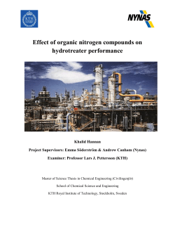 Effect of organic nitrogen compounds on hydrotreater performance