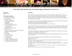 Pork Chops with Calvados Sauce and Saut&eacute;ed