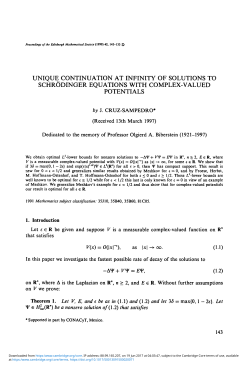 Unique continuation at infinity of solutions to Schr&ouml;dinger equations