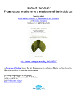 Gu&eacute;niot /Tondelier From natural medicine to a