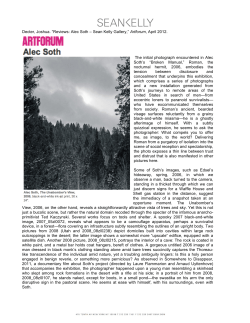 Artforum, April 2012. The initial photograph encountered in Al