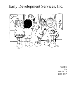 Parent Handbook 2016-2017 - Early Development Services