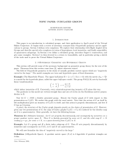 Cubulated Groups - University of Chicago Math