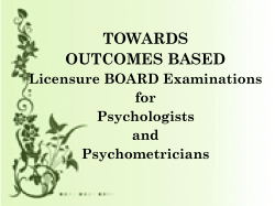 TOWARDS OUTCOMES BASED