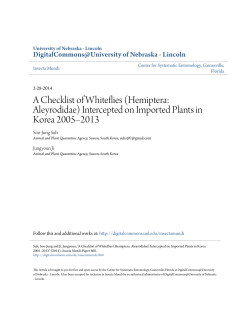 A Checklist of Whiteflies (Hemiptera: Aleyrodidae)