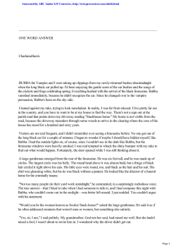 ONE WORD ANSWER CharlaineHarris BUBBA the Vampire and I