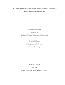 The Effect of Message Credibility on Attitude Change as Measured