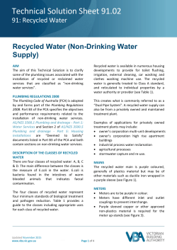 Technical Solution Sheet 91.02: Recycled Water