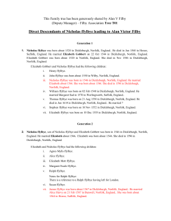Direct Descendants of Nicholas ffylbye leading to Alan Victor Filby