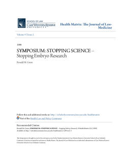 Stopping Embryo Research - Case Western Reserve University