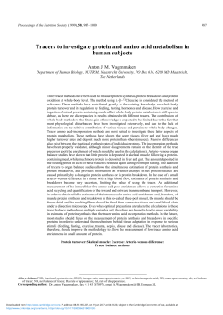 Tracers to investigate protein and amino acid metabolism in human