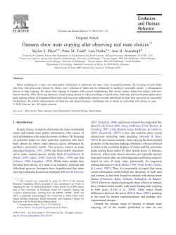 Humans show mate copying after observing real mate choices