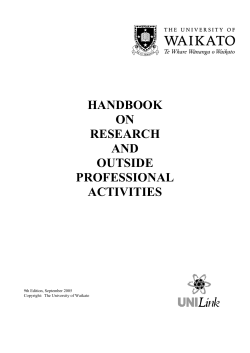 Handbook on Research and Outside Professional Activities