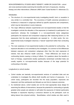 Cohort or cross sectional studies