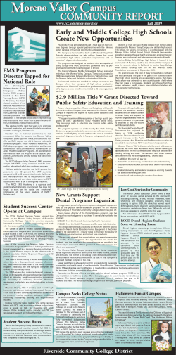 MVC Community Report - Moreno Valley College
