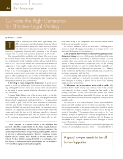 Cultivate the Right Demeanor for Effective Legal Writing