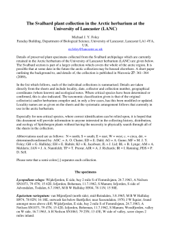 The Svalbard plant collection in the Arctic herbarium at the