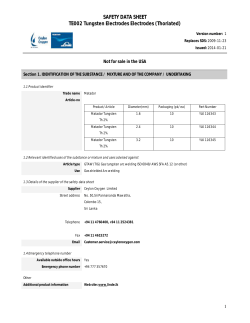 Thoriated - Ceylon Oxygen Limited