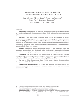 DexmeDetomiDine Use in Direct Laryngoscopic Biopsy UnDer tiVa