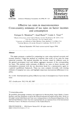 Effective Tax Rates in Macroeconomics