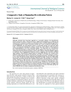 A Comparative Study of Mammalian Diversification Pattern