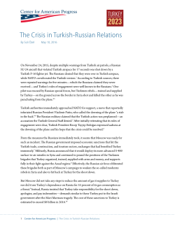 The Crisis in Turkish-Russian Relations