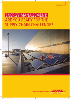 ENERGY MANAGEMENT: ARE YOU READY FOR THE SUPPLY