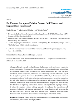 Do Current European Policies Prevent Soil Threats and Support Soil