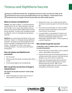 Tetanus and Diphtheria Vaccine