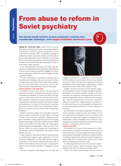 From abuse to reform in Soviet psychiatry