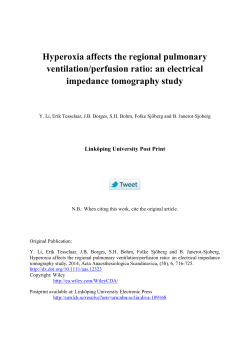 Hyperoxia affects the regional pulmonary ventilation/perfusion ratio