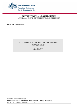 INSTRUCTIONS AND GUIDELINES AUSTRALIA