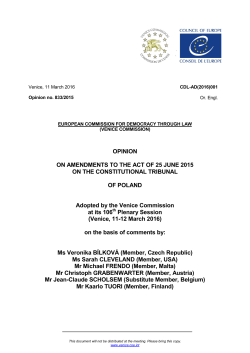 OPINION ON AMENDMENTS TO THE ACT OF 25 JUNE 2015 ON