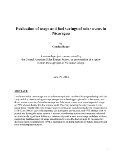 Evaluation of usage and fuel savings of solar ovens in Nicaragua