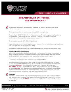 BreathaBility of faBrics – air PermeaBility