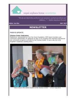NEWSLETTER - Nepal Orphans Home