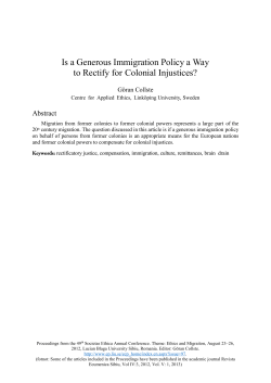 Is a Generous Immigration Policy a Way to Rectify for Colonial