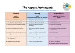 The aspect framework and descriptions final