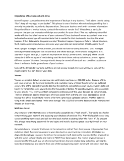 Importance of Backups and Anti-Virus Many IT support companies