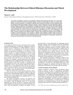 The Relationship Between Ethical Dilemma Discussion and Moral