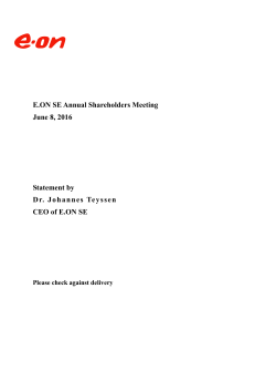 Speech by Dr. Johannes Teyssen