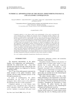 NUMERICAL ABNORMALITIES OF THE SPLEEN