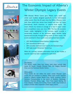 2013 The Economic Impact of Alberta`s Winter Olympic Legacy Events
