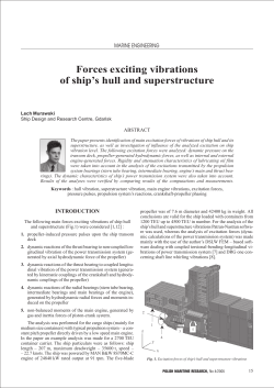 Forces exciting vibrations of ship`s hull and superstructure