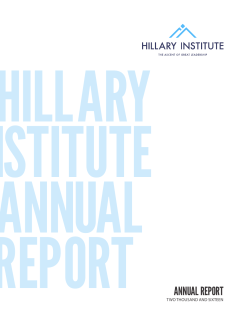 annual report - Hillary Institute