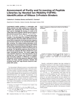 Assessment of Purity and Screening of Peptide Libraries